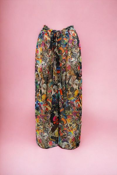 pistore Vintage Retro Print Long Pareo Tie-up Chiffon Women Beach Dress New Season