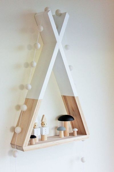 EMTA Native American Shelf White Peak Shelf Triangle Shelf 55&32&8 cm