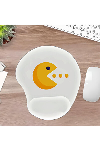 UcuruStore PacMan Mouse Pad oval decupat cu suport pentru încheietura mâinii