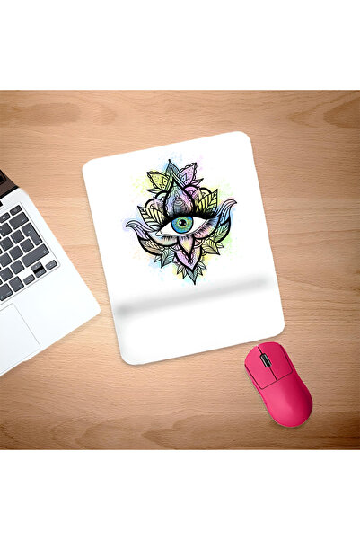 UcuruStore Ορθογώνιο mouse pad με υποστήριξη καρπού και σχέδιο Color Mix Eye