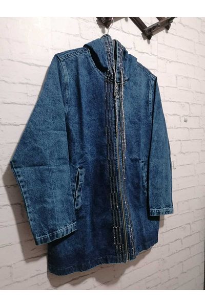 anne moda ankara Bumbac de dimensiuni plus, jachetă de denim la modă de prima calitate