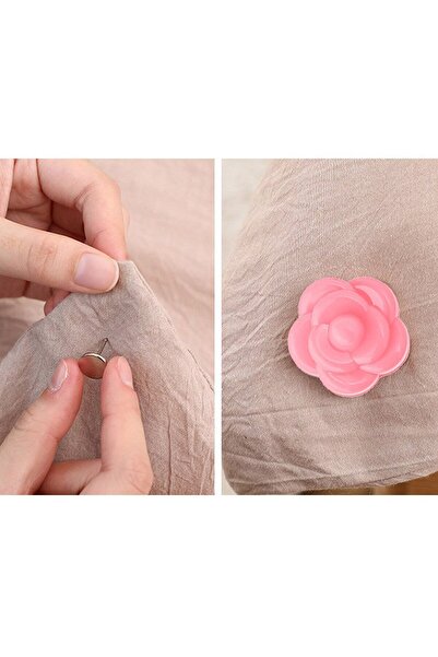 ŞEHRİMOSTARKIRK1 24 Adet PEMBE Yorgan Kılıfı Ve Çarşaf Tutucu Sabitleyici Kay...