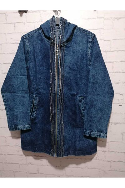 anne moda ankara Bumbac de dimensiuni plus, jachetă de denim la modă de prima calitate
