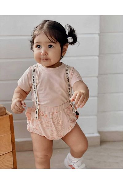 Pink Hippo Kids Moi Noi Strap Detailed Baby Romper Jumpsuit
