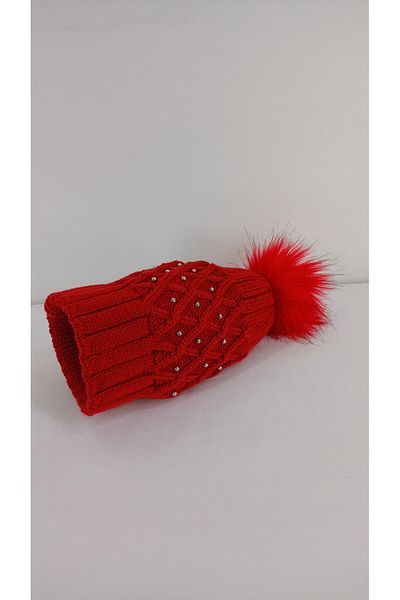 ZÜMAL Hand Knitted Bohemian Design Beret (Color Red)