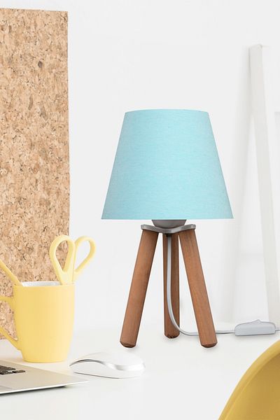 AG LightDesign Blue Lampshade Bedroom Living Room Hallway Table Lamp