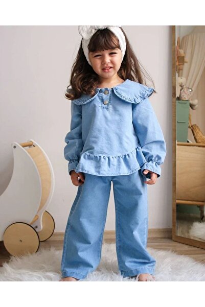 esmacamoda Dívčí spodní díl a horní džínový oblek