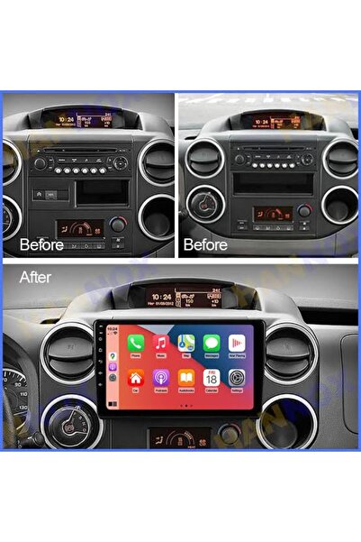 OTODUNYAM PEUGEOT PARTNER TEPEE,CİTROEN BERLİNGO UYUMLU MULTİMEDYA CARPLAY, NAVİGASYON 6GB RAM 128GB HAFIZA