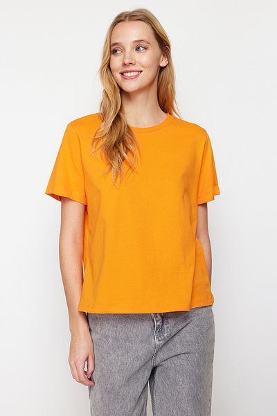 Trendyol Collection Crew Neck Grey Orange 2-Pack 100% Cotton T-Shirt - Twoss20Ts0141