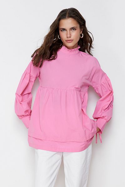 Trendyol Modest Pink Comfortable Fit Woven Tunic TCTSS24UK00009