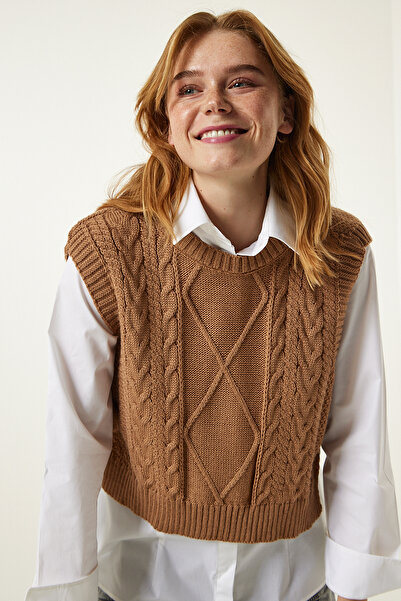 Happiness İstanbul Dámská sušenka s motivem zavazování Crop Knit Sucker MW00131