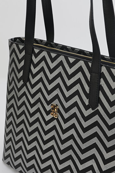 Pierre Cardin Silver Black Women's Shoulder Bag 05PO24Y1967