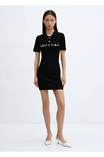 MANGO Woman Polo neck knitwear dress