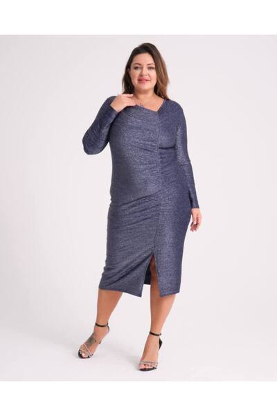 Butik Nilyam Γυναικείο βραδινό φόρεμα με λεπτομέρεια με κορδόνια σε μεγάλο μέ...