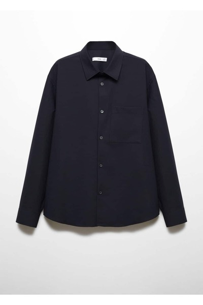 MANGO Man Yün Karışımlı Geniş Kesim Gömlek Ceket