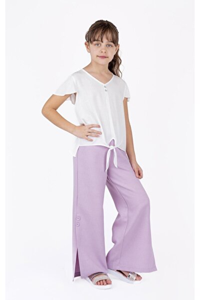 best kids Girl's Ecru Waist Tie Blouse