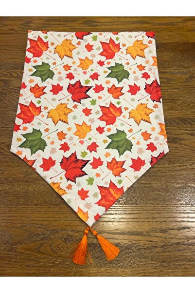 TUĞÇE DEMİR HOME DESIGN RENKLİ SONBAHAR YAPRAKLAR DESEN RUNNER SUPLA (AMERİKAN SERVİS) TAKIM