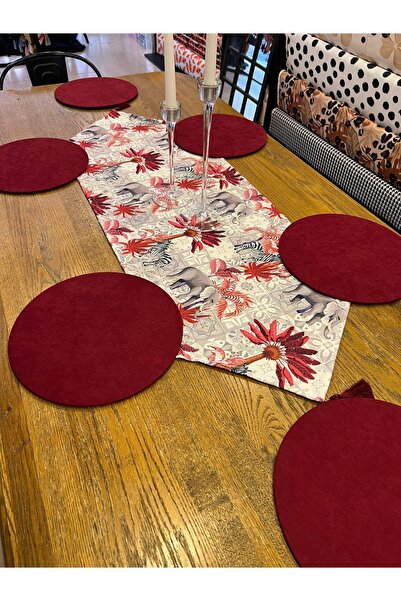 TUĞÇE DEMİR HOME DESIGN ETNİK FİL DESEN RUNNER SUPLA (AMERİKAN SERVİS) TAKIM