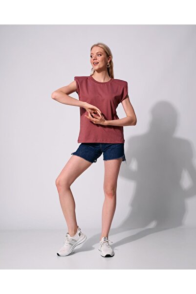 FEMİAS Padded Dried Rose Sleeveless T-Shirt