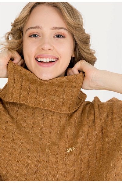 U.S. Polo Assn. Γυναικεία πλεκτά πόντσο US Polo AssnCamel Melange