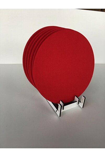 HALFART Canlı Enerji Kırmızı : Yıkanabilir MDF Kaplama Amerikan Servis Supla - 6'lı Set