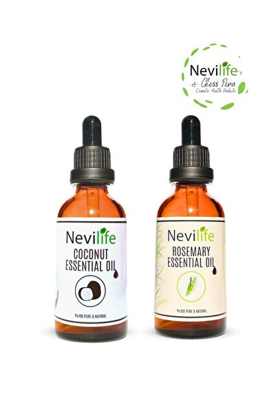 nevilife 2'li Saç Bakım Yağları Biberiye Yağı 50 ml, Hindistan Cevizi Yağı 50 ml