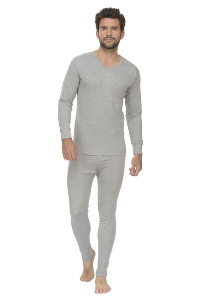 DOĞANYILDIZ Men's Cotton Interlock V-Neck Suit