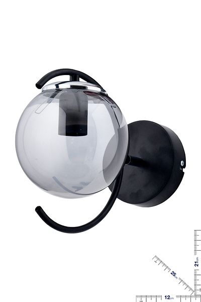avimonaydınlatma ESSE SMOKED GLASS BLACK MODERN SCONCE