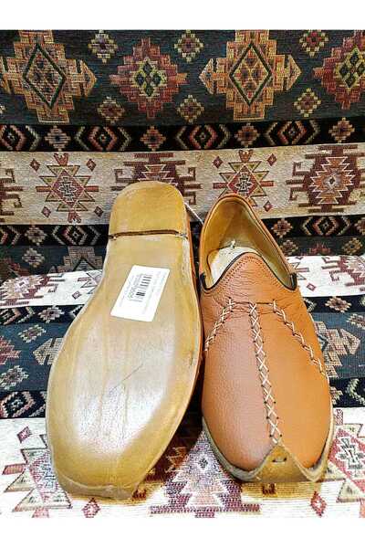 Osmanlı Yemeni Dünyası Yemeni (Sandal), Ottoman Yemeni World, Leather Yemeni, Tan Color