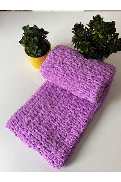 STARRYSTORE El Örgü Puffy Bebek Battaniye 90x90 cm