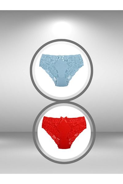 ŞahTan 2-Piece Lace And Cotton Plus Size Women's Panties
