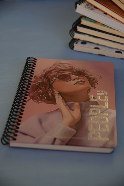 Gıpta Hard Cover Spiral People Concept Checked Notebook 17x24cm 120 Sheets
