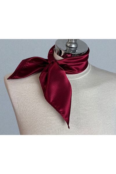 es moda shop Sarah satin kerchief scarf neck tie burgundy