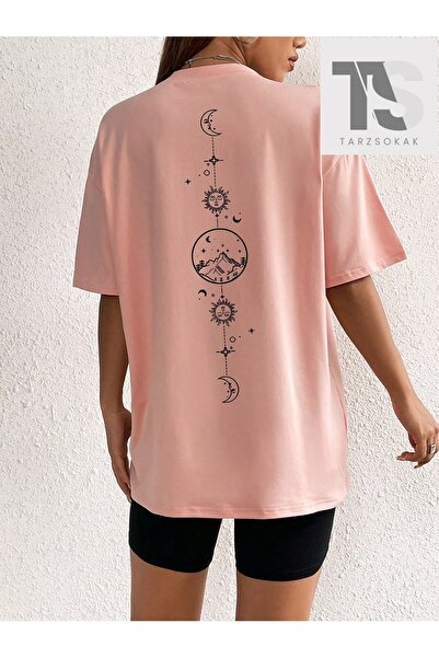 Tarzsokak Μπλουζάκι χαμηλού ώμου με μοτίβο ήλιου και φεγγαριού