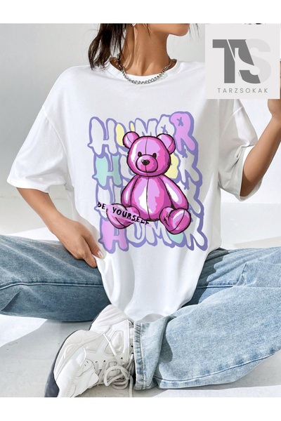 Tarzsokak Tricou cu imprimeu cu slogan de desene animate pentru femei