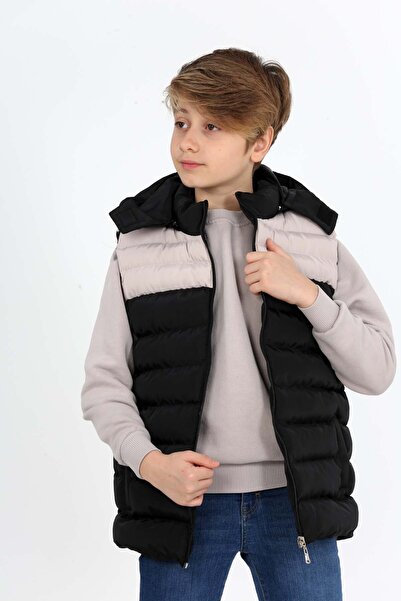 Buket Tekstil Двуцветна надуваема жилетка за момче с допълнителен пълнеж от влакна