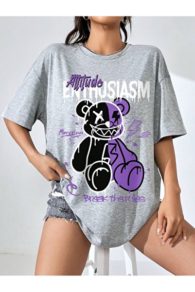 Tarzsokak Μπλουζάκι Coolane Bear και Slogan Graphic Off Shoulder