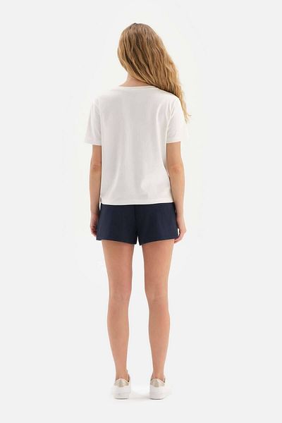 Dagi Tricou alb din vascoza cu decolteu in V