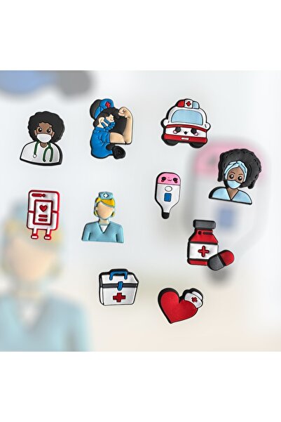 Buki'nin Atölyesi Terlik Süsü Jibbitz Hastane Konseptli 10 lu set