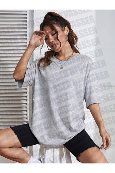 Revasser Unisex Kadın/Erkek DÜZ Renkli Özel Oversize Pamuk Penye T-Shirt