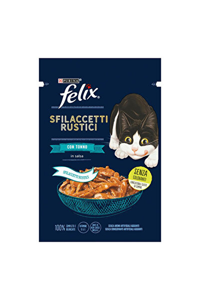 FELIX Pouch Tasty Shreds Ton Balıklı Lezzetli Et Dilimleri Yetişkin Kedi Kons...