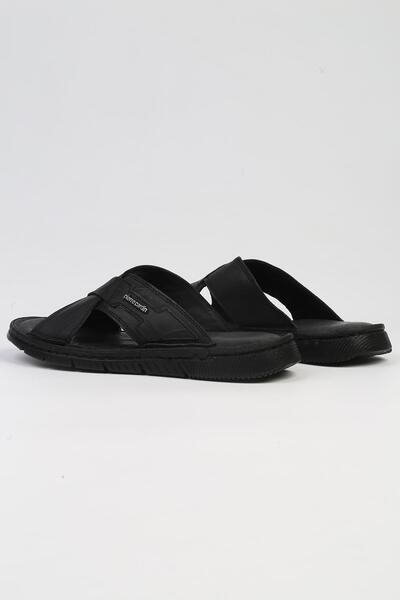 Pierre Cardin ® |   PC-7149 - 2115 Μαύρες-Ανδρικές Παντόφλες