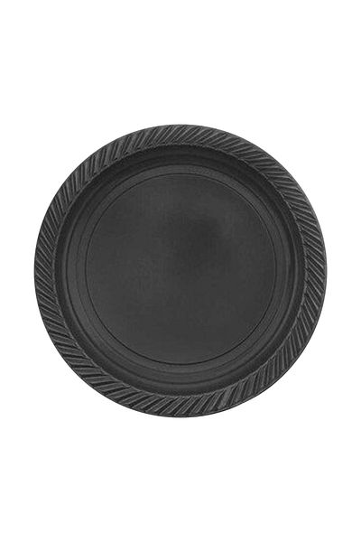 Kikajoy Black Disposable Plastic Plate 22cm 24pcs