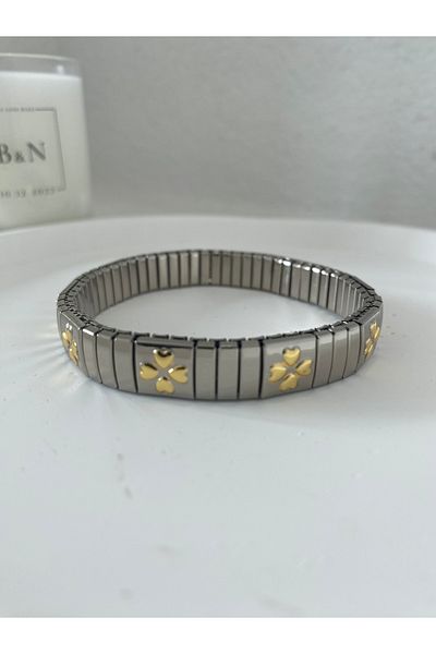 Markiv store Steel Double Color 4-Piece Heart Nomi Bracelet
