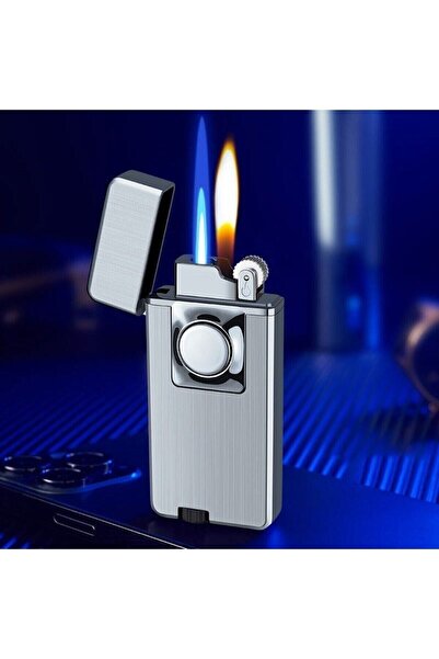 HEPBİMODA Gri Renk Çakmak Hediyelik Çakmak Rüzgar Geçirmez