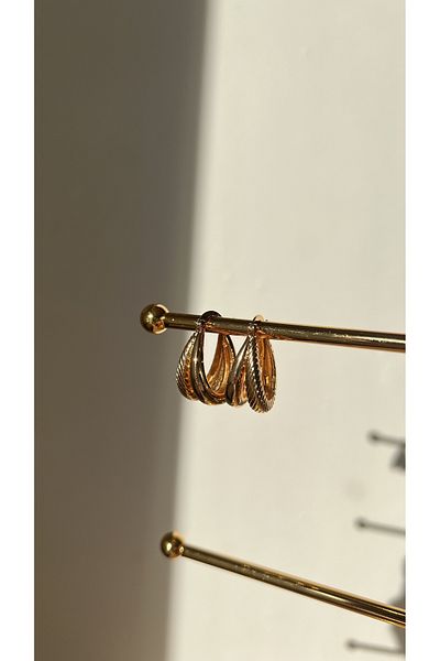 Ebru Atelier UNTARNISHED STAINLESS HOOP VINTAGE STEEL EARRINGS
