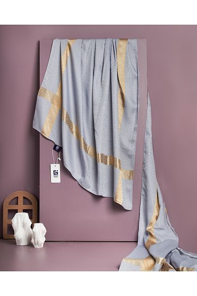 Scarf Gi Luxury Jacquard Shawl -3- Ασημί Γκρι -