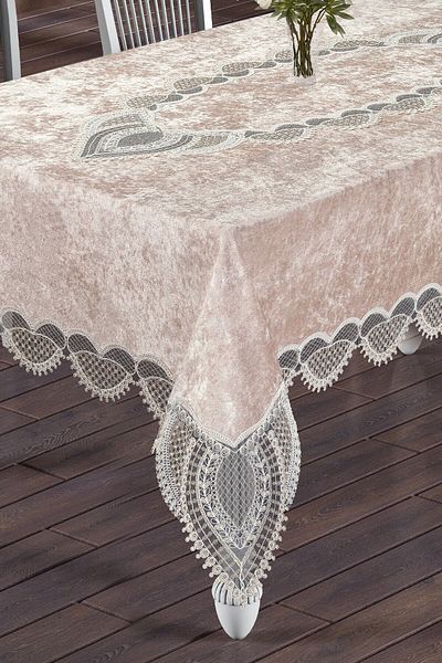 scarlet home collection Кадифена френска дантелена покривка Sirun