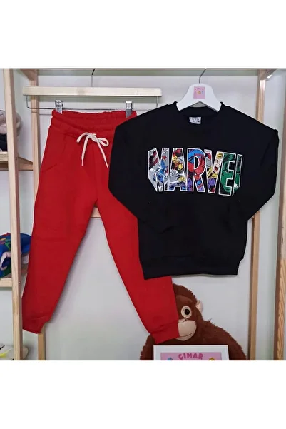 Çınar Marvel Printed Boys' Tracksuit Set