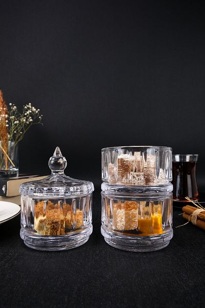 Digithome 3 Layer Glass Serving Bowl Cookie Bowl Sugar Bowl Turkish Delight Bowl 8 Cm - KU.MPP.003 C1-1-288